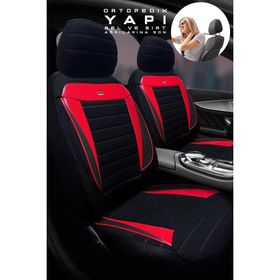 Trobus Audi Q-3 Auattro Suv 2013-2016 Uyumlu Tay Tüyü Siyah Kırmızı Koltuk Kılıfı