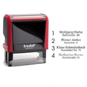 Trodat 4913 P4 58x22 mm Kırmızı Gövdeli Kaşe