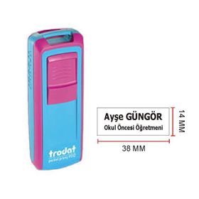 Trodat 9511 P4 Yeşil-Mavi 38x14 mm Cep Kaşesi