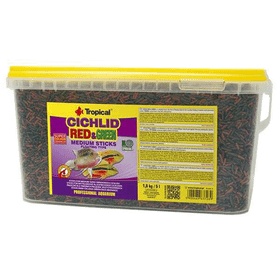 Tropical 10 lt 3.6 kg Cichlid Red Green Medium Sticks Cichlid Balıkları İçin Renklendirici Çubuk Balık Yemi