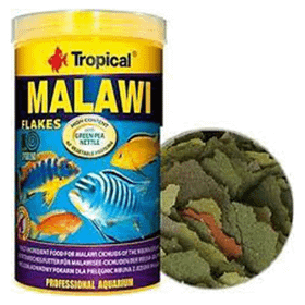 Tropical 1000 ml 200 gr Malawı Flakes Malawı Cichlid Balıkları için Pul Balık Yemi