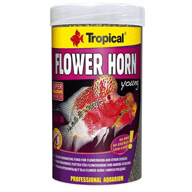 Tropical 1000 ml 380 gr Flower Horn Young Pellet Genç Flower Horn Balıkları İçin Renklendirici Balık Yemi