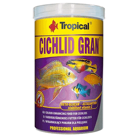 Tropical 1000 ml 500 gr Cichlid gran Ciklet Balıkları İçin Renklendrici granül Balık Yemi