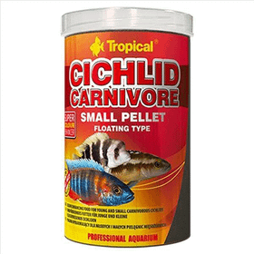 Tropical 250 ml 90 gr Cichlid Carnıvore Pellet Etobur Ciichlid Balıkları İçin Renklendirici Balık Yemi