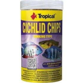 Tropical Cichlid Chips Cichlid Balıkları İçin 520 gr 1000 ml Renklendirici Cips Balık Yemi