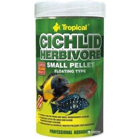 Tropical Cichlid Herbivore Pellet Otobur Cichlid için Small 250 ml 90 gr Balık Yemi