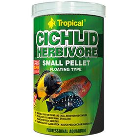 Tropical Cichlid Herbivore Small Pellet 1000 ml 360 gr Cichlid Balıkları İçin Balık Yemi