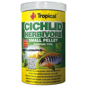 Tropical Cichlid Herbivore Small Pellet 1000 ml 360 gr Cichlid Balıkları İçin Balık Yemi