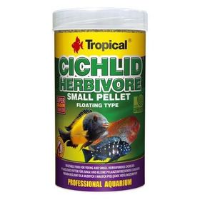 Tropical Cichlid Herbivore Small Pellet 250 ml 90 gr Cichlid Balıkları İçin Balık Yemi