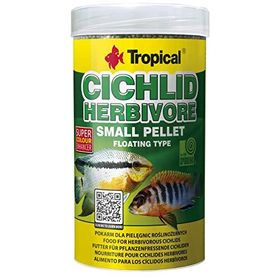 Tropical Cichlid Herbivore Small Pellet 250 ml 90 gr Cichlid Balıkları İçin Balık Yemi
