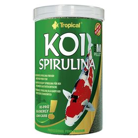 Tropical Spırulına Pellet Koi Balıkları için Spırulına Katkılı Pellet Medium 1000 ml 320 gr Balık Yemi