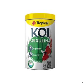 Tropical Spırulına Pellet Koi Balıkları için Spırulına Katkılı Pellet Medium 1000 ml 320 gr Balık Yemi