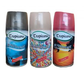 Tropicana Air Freshener Anti Tobacco 260 ml + Buble Gum 260 ml + Soft Kokular 260 ml Otomatik Makine Yedek Parfüm Spreyi Oda Kokusu