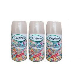 Tropicana Air Freshener Oda Kokusu 260 ml x 3 Adet Bubble Gum Otomatik Makine Yedek Parfüm Spreyi