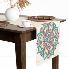 Tropik Home 40x145 cm Dijital Baskılı Etnik Desen Renkli Baskılı Masa ve Sunum Runner