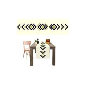 Tropik Home 40x145 cm Dijital Baskılı Geometrik Desen Renkli Baskılı Masa ve Sunum Runner