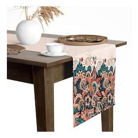 Tropik Home 40x145 cm Dijital Baskılı Gispy Desen Renkli Baskılı Masa ve Sunum Runner