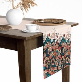 Tropik Home 40x145 cm Dijital Baskılı Gispy Desen Renkli Baskılı Masa ve Sunum Runner
