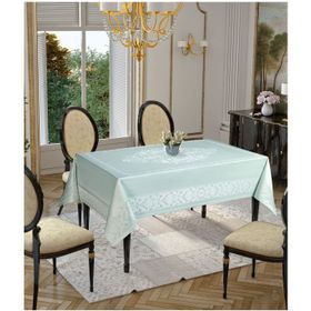 Tropik Home 9956-9 Turkuaz Gold Etamin Masa Örtüsü