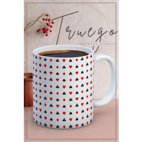 Truego Baskılı Seramik Mug Karo Desen Kupa