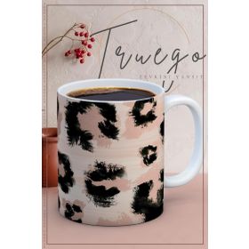 Truego Baskılı Seramik Mug Leopar Desen Kupa