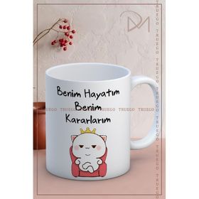Truego Benim Hayatım Benim Kararlarım Baskılı Porselen Kupa