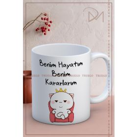 Truego Benim Hayatım Benim Kararlarım Baskılı Porselen Kupa