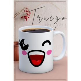 Truego Çok Mutlu Emoji Baskılı Kupa