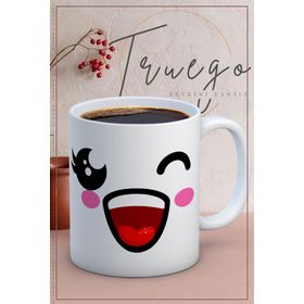 Truego Çok Mutlu Emoji Baskılı Kupa