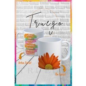 Truego Harika Bir Hayat İçin Mükemmel Olmak Zorunda Değilsin Baskılı Porselen Kupa