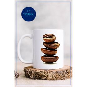 Truego Kahve Çekirdekleri Beyaz Kupa