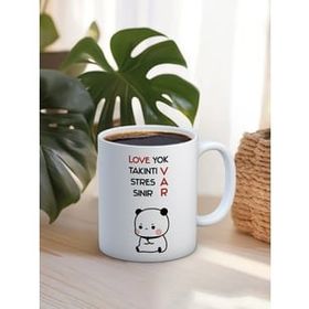 Truego Love yok, takıntı var, stres var, sinir var. Baskılı Porselen Kupa