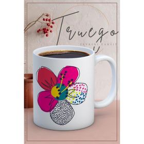 Truego Seramik Mug Soyut Çiçek Kupa
