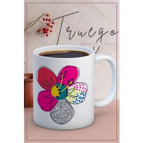 Truego Seramik Mug Soyut Çiçek Kupa