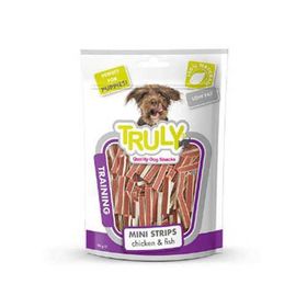 Truly Yumuşak Mini Şerit Tavuk ve Balıklı 90 gr Köpek Ödülü