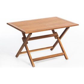 Truva 120x70 cm İroko Katlanabilir Dikdörtgen Bahçe Balkon Mutfak Teras Masası