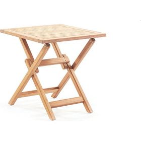 Truva 90x90 cm İroko Katlanabilir Kare Bahçe Balkon Mutfak Teras Masası
