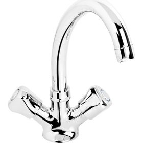 Truva Trigon Kuğu Krom Lavabo Bataryası