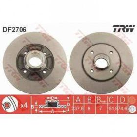 TRW DF2706 Ayna Arka Fren Diski