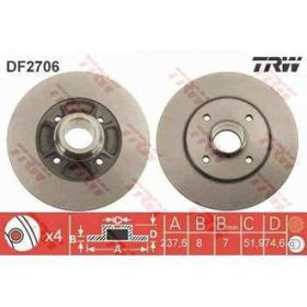TRW DF2706 Ayna Arka Fren Diski