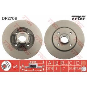 TRW DF2706 Ayna Arka Fren Diski