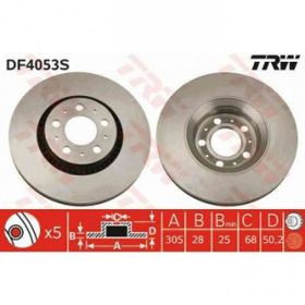 Trw DF4053S Volvo S80 Ön Fren Diski
