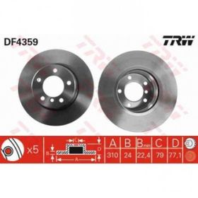 TRW DF4359 Havalı Ön Fren Diski