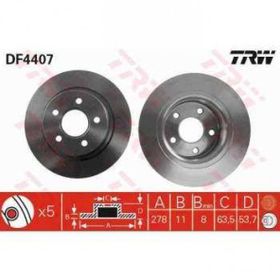 TRW DF4407 Ayna Arka Fren Diski