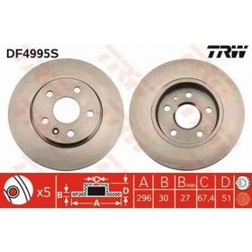 TRW DF4995S Havalı Ön Fren Diski
