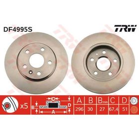 TRW DF4995S Havalı Ön Fren Diski