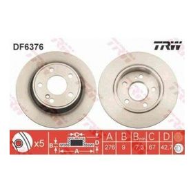 TRW DF6376 A Arka Fren Diski