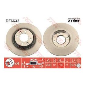 TRW DF6632 Arka Fren Aynası