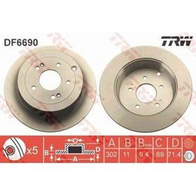TRW DF6690 Ayna Arka Fren Diski