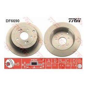 TRW DF6690 Ayna Arka Fren Diski